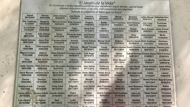 En el Jardín de la Vida del Hospital General en Hermosillo se han plantado 227 árboles en honor a donadores de órganos