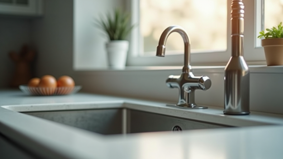 Close-up view of a clean kitchen sink