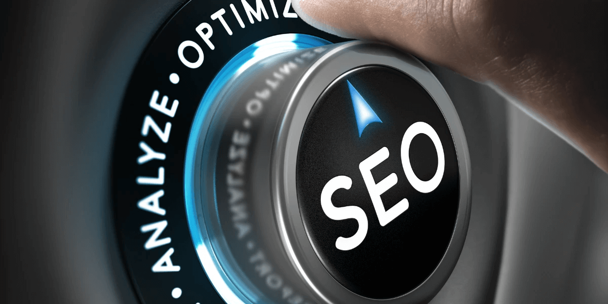 Hand turning a knob labeled SEO into the optimize position