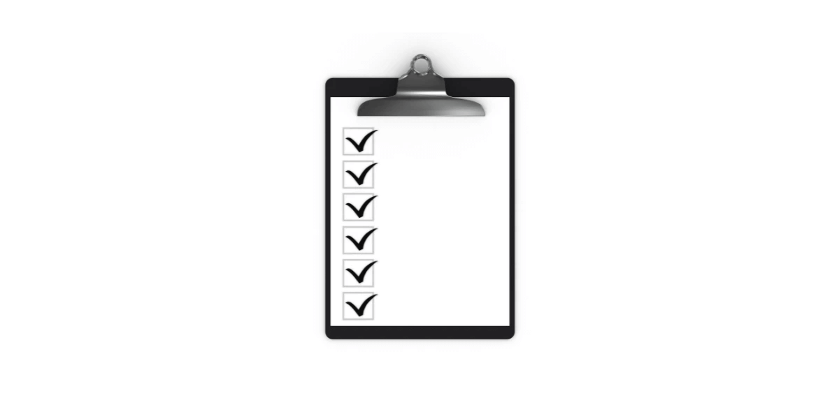 Blank checklist on a clipboard