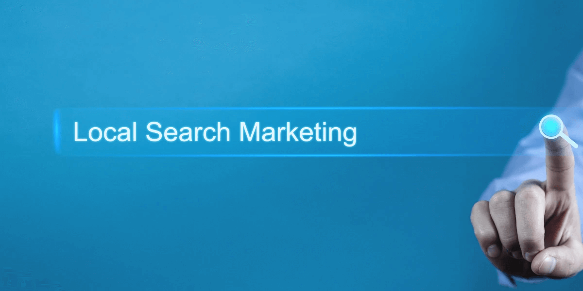 search engine search field with the words 'Local Search Marketing' on it