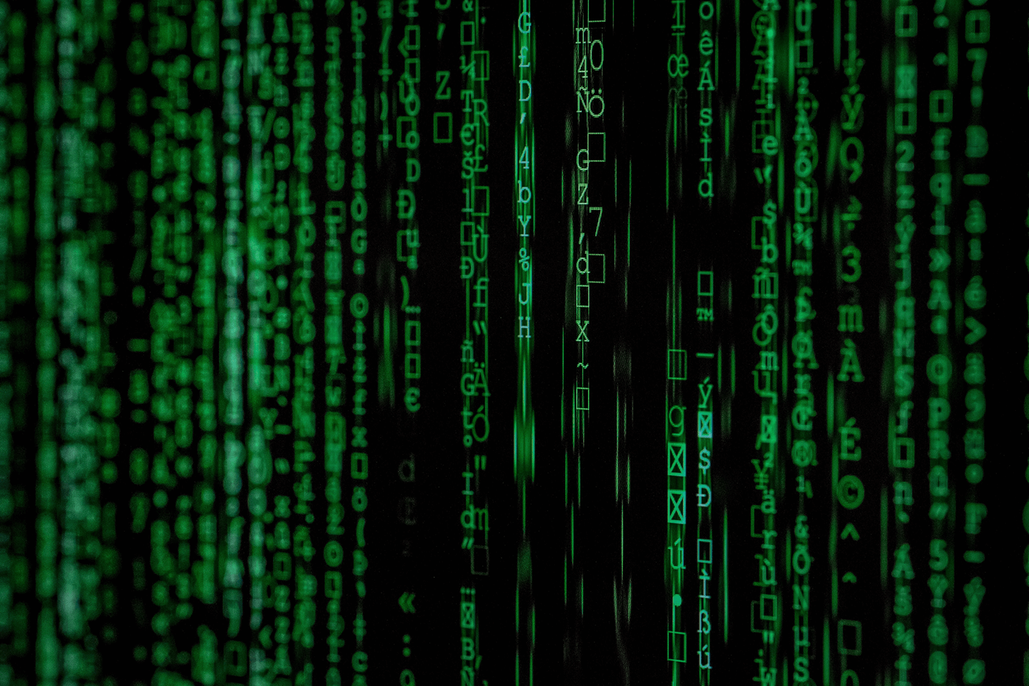 a wall of green code
