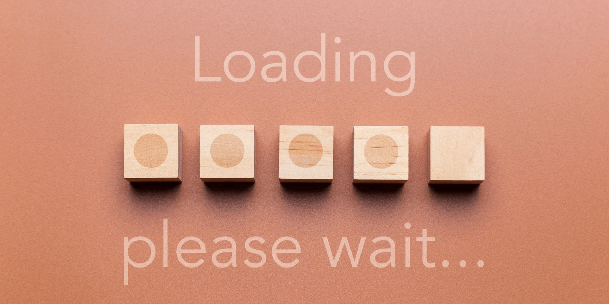 Wooden cubes as loading progress bars