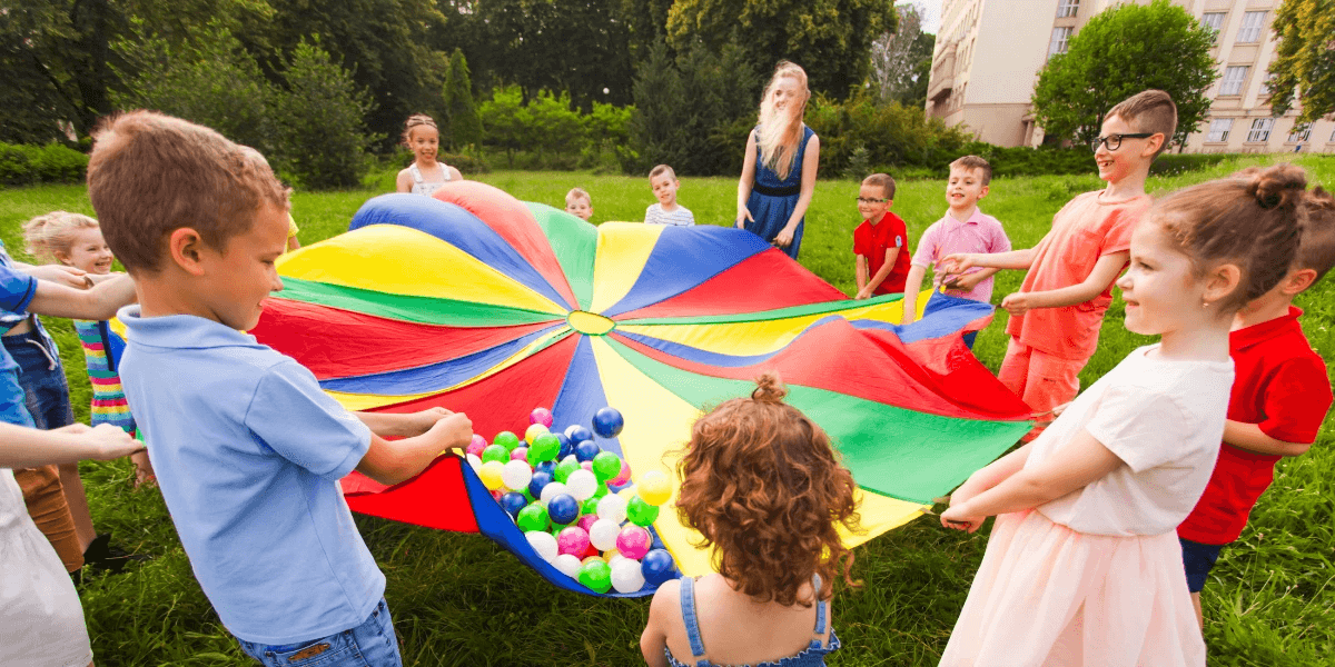 Young children playing outdoors unafraid of mosquitoes