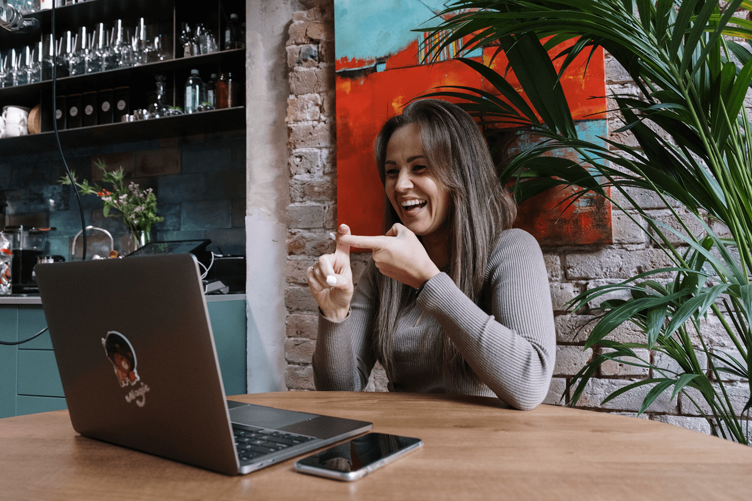 A deaf person using a laptop