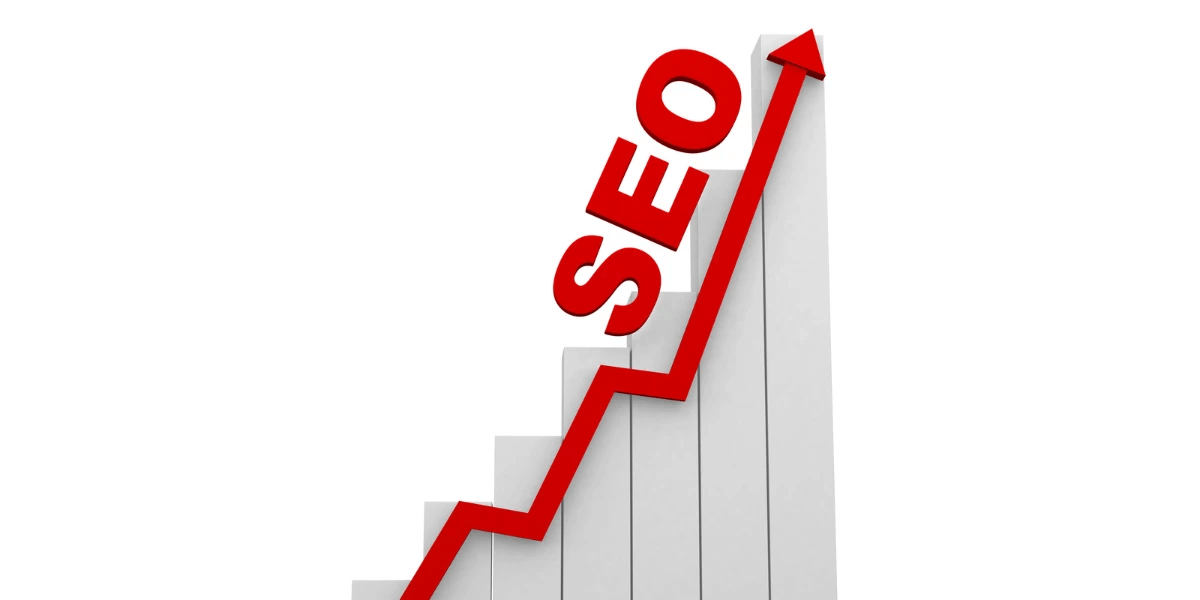 A graph showing improved national SEO rankings