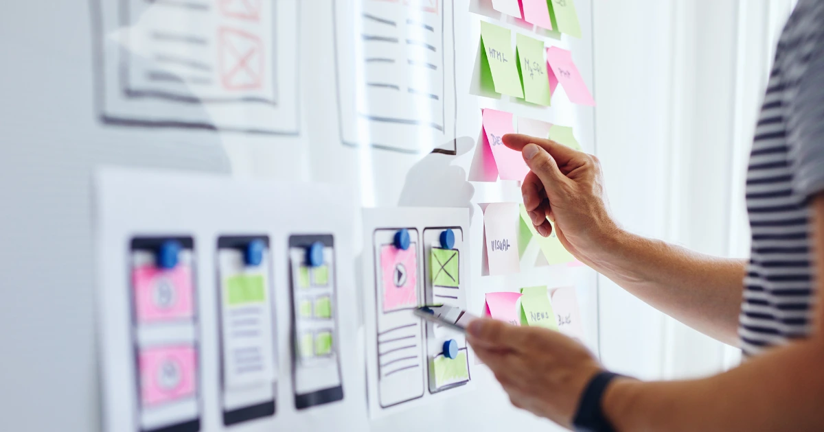 A web developer working on the wep page design and layout