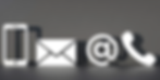 Contact us concept showing an illustration of a mobile phone, envelope, @ symbol, and landline phone