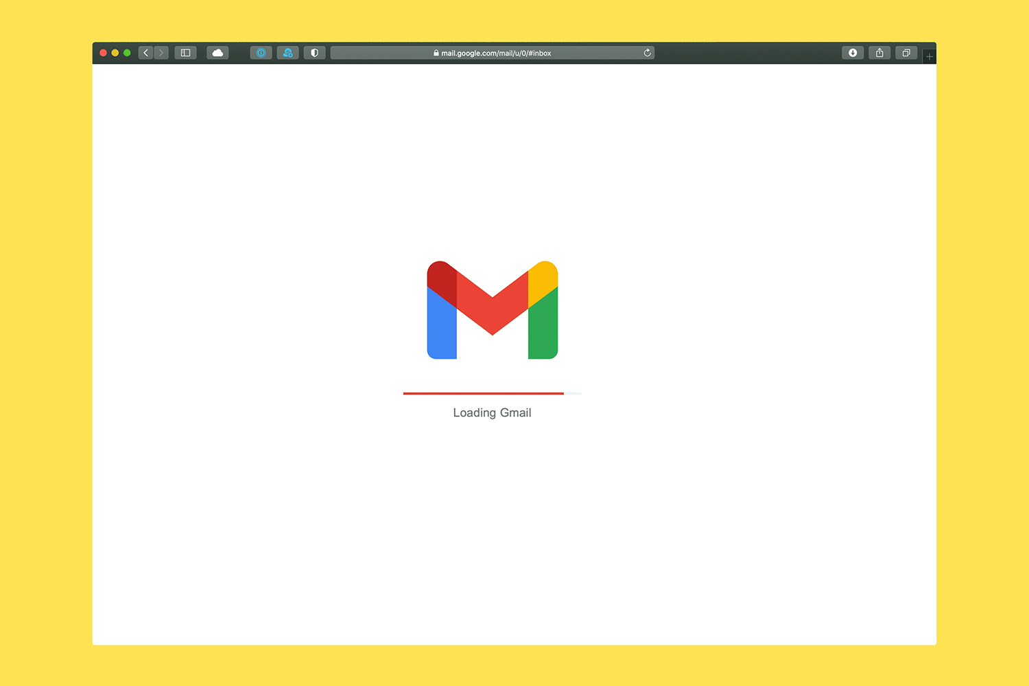 Google email service loading screen