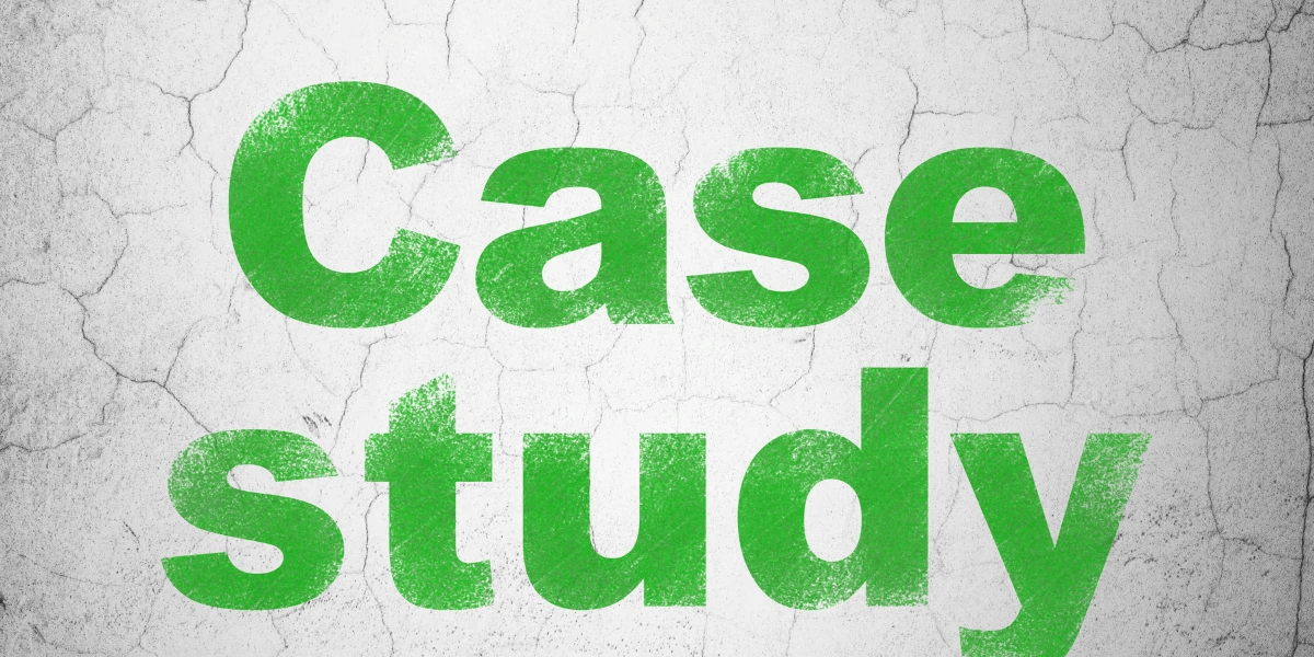 The words 'Case study' in green against a white background