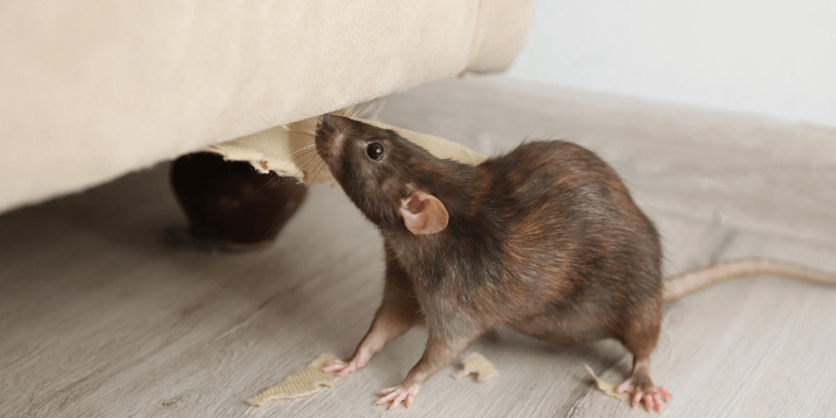 A rat destructing furniture