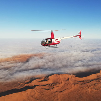 helicopter over a desert