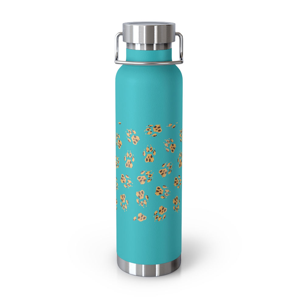 Thumbnail: Water Bottle with Cheetah Paw Prints Vacuum Insulated Copper Bottle 22oz