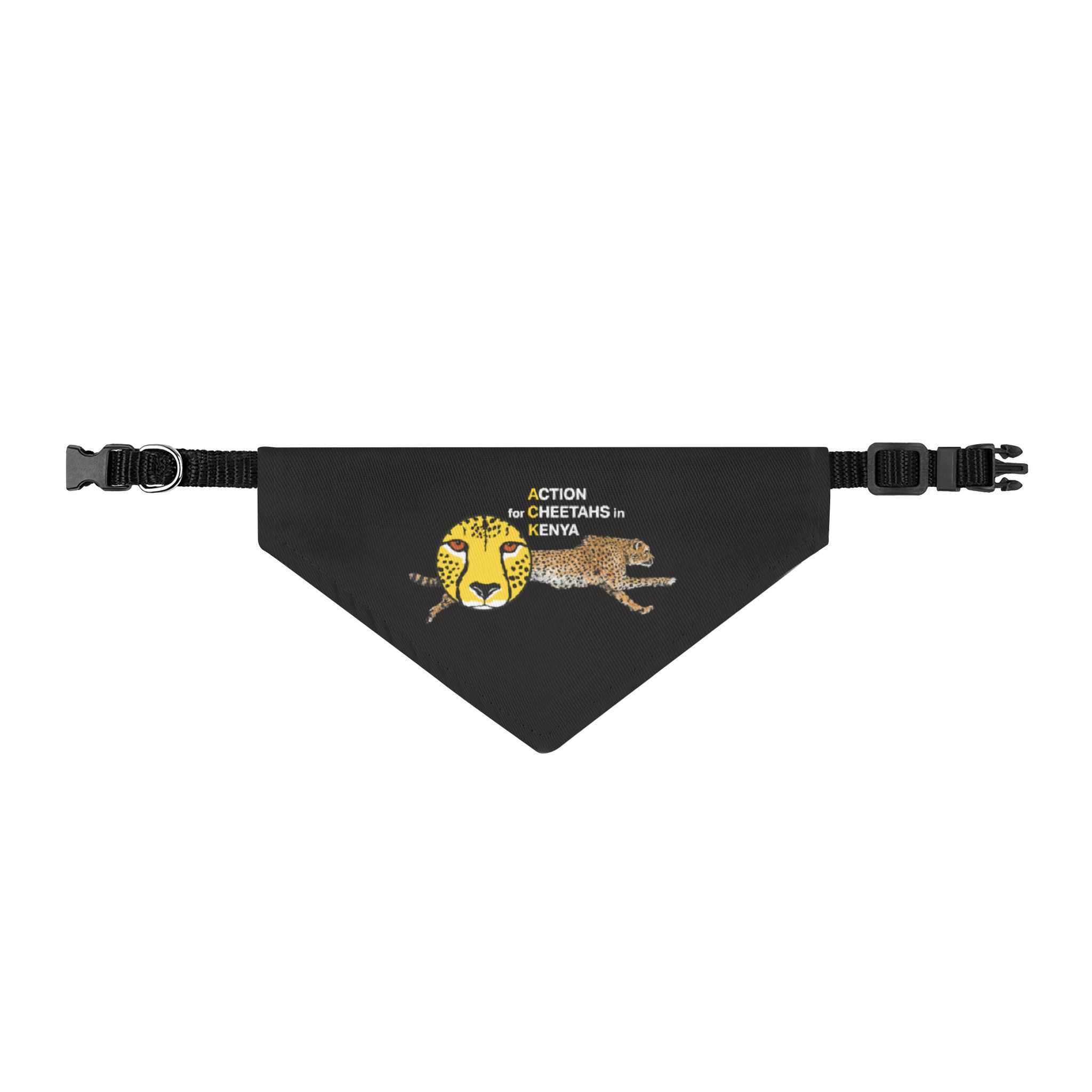 Cheetah Conservation Clip-On Pet Bandana — Action for Cheetahs in Kenya Logo