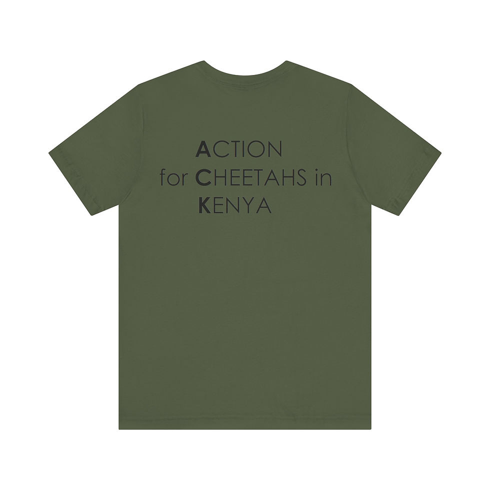 Thumbnail: Unisex Jersey Tee - Action for Cheetahs in Kenya Scat Dog Logo (old logo)