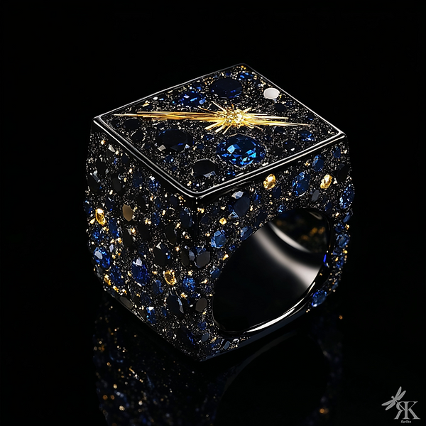 Celestial Nights Kubism Ring