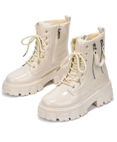 cream combat boots