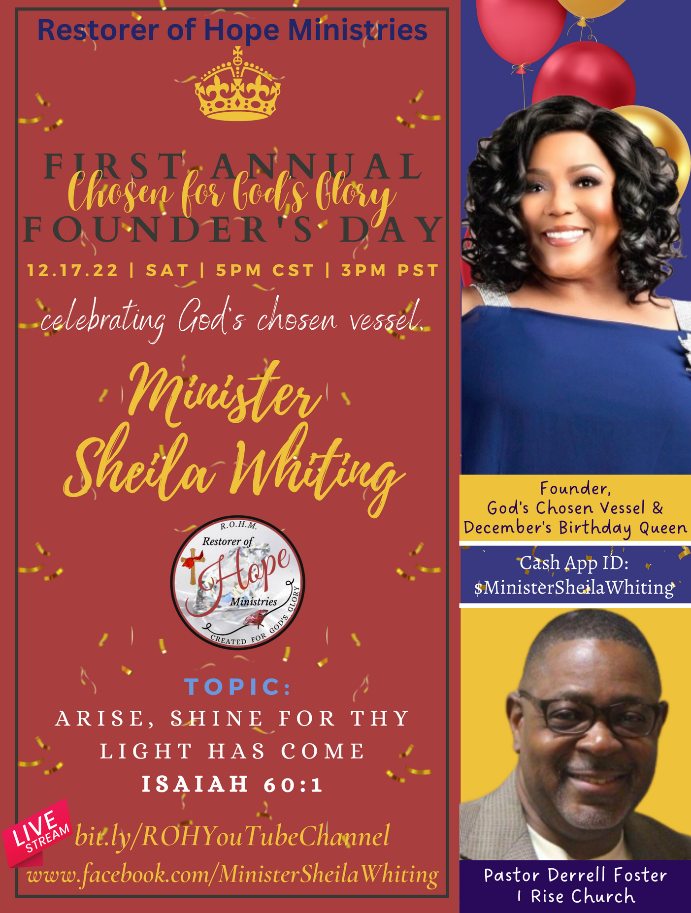 Pastor D. Foster of I Rise Church