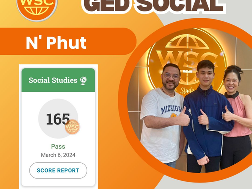 Congratulations! N'Phut สอบผ่าน GED Social Studies