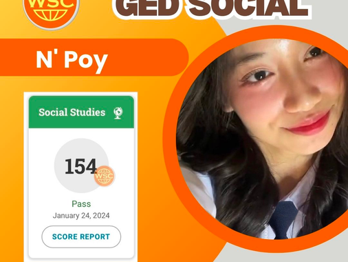 Congratulations N'Poy สอบผ่าน GED Social Studies