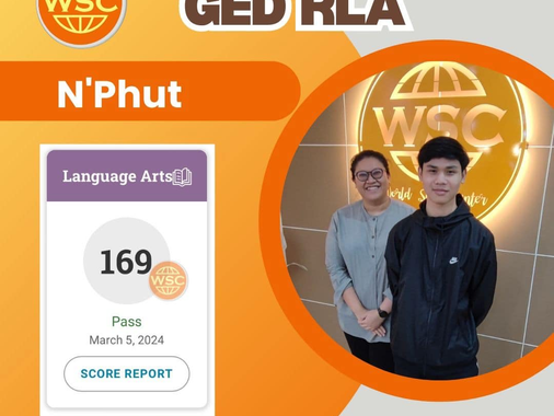 Congratulations! N'Phut สอบผ่าน GED RLA