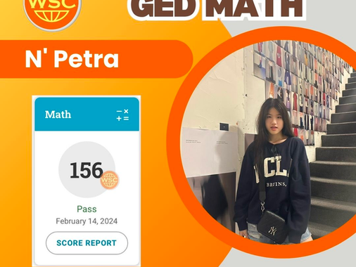 Congratulations! N'Petra สอบผ่าน GED Math
