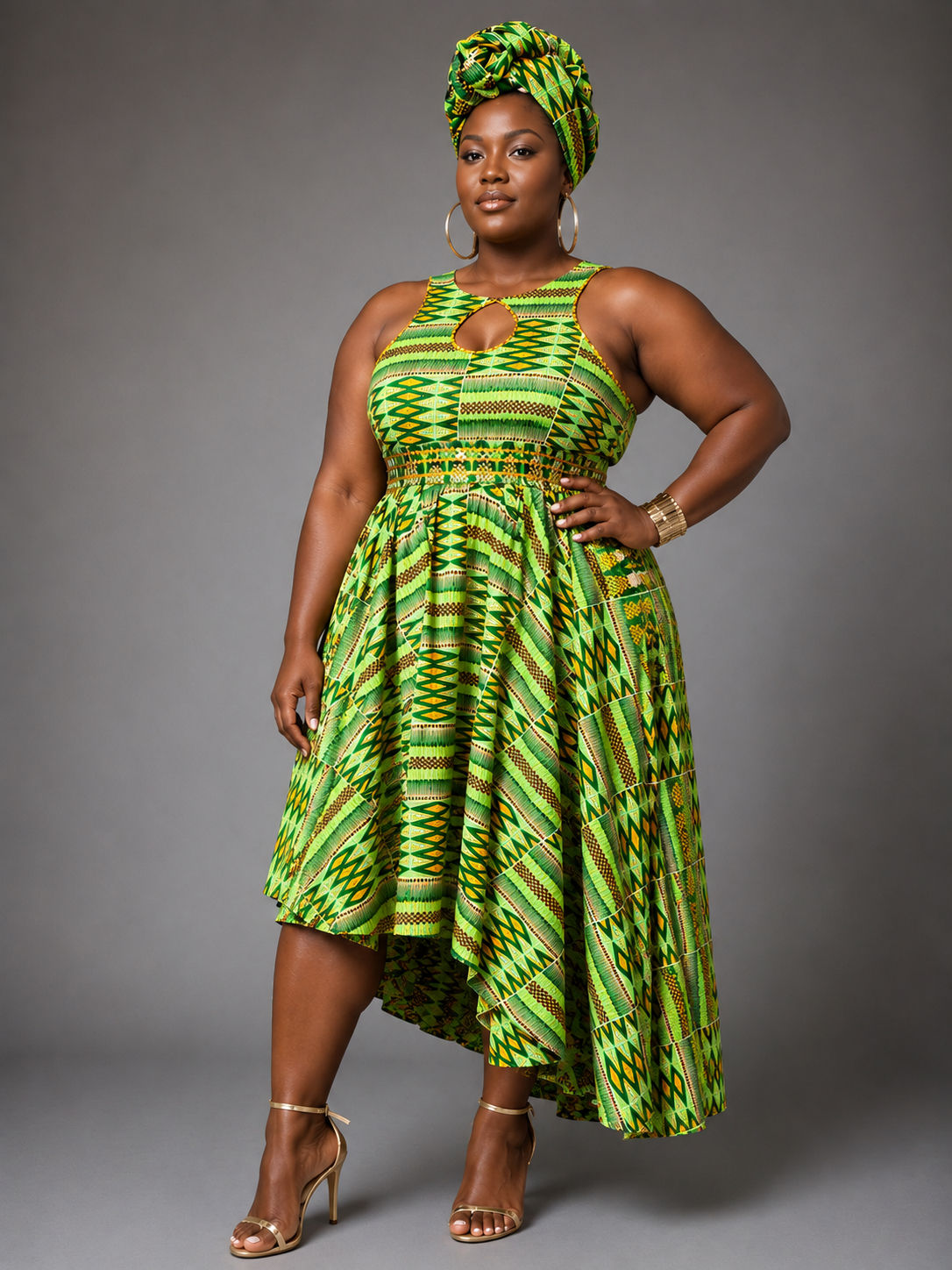Emerald Kente Grace Dress