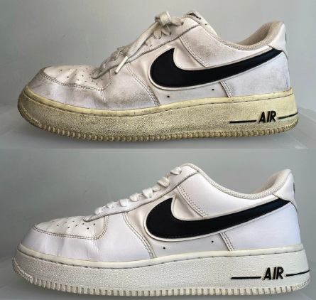 before after midsole sepatu yang diunyellowing