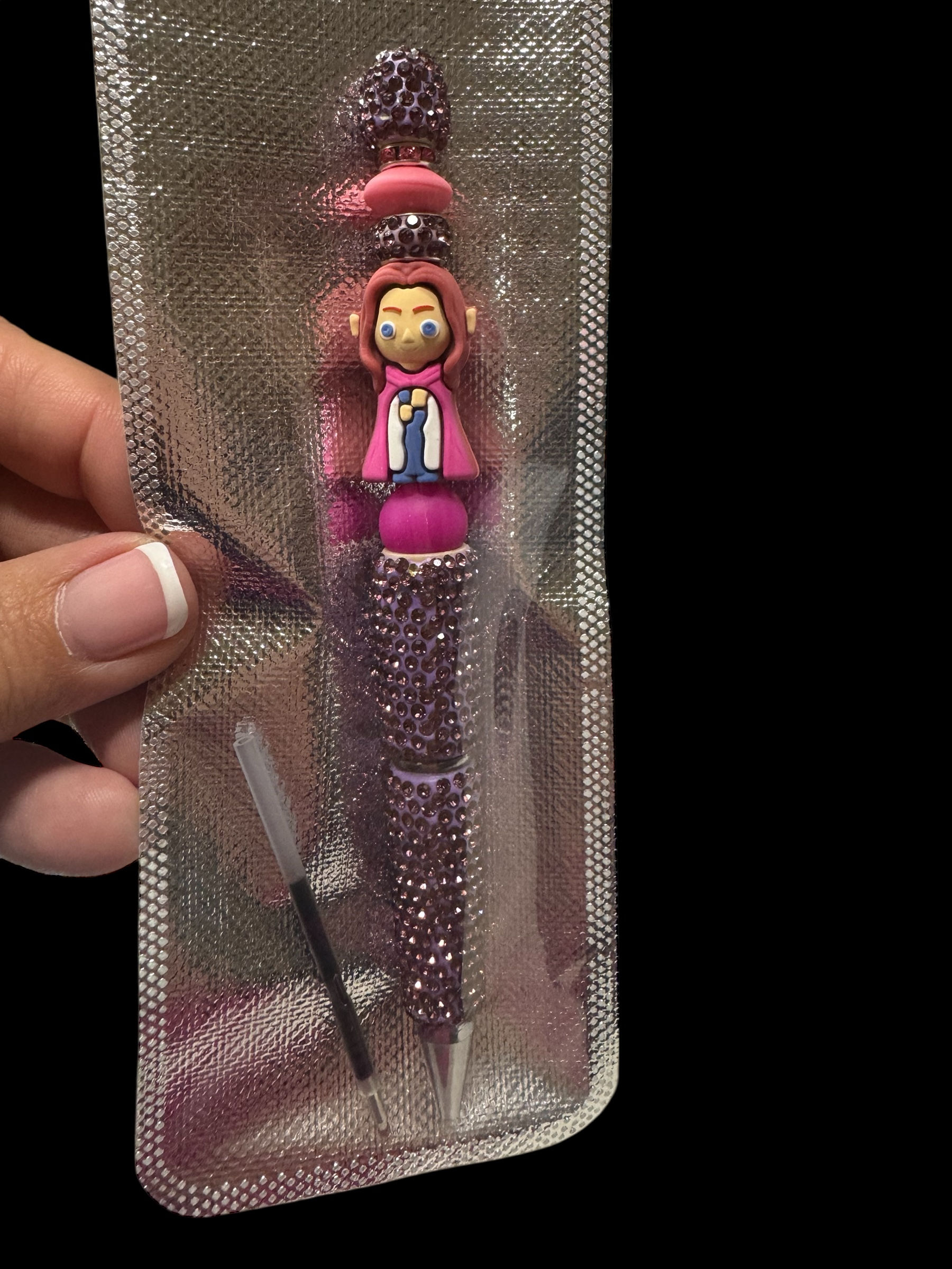 Princess Pen on purple sparkle