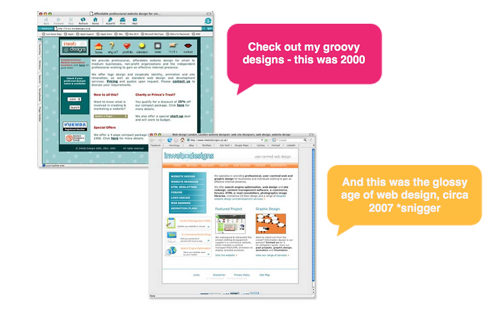 My portfolio website back in the day