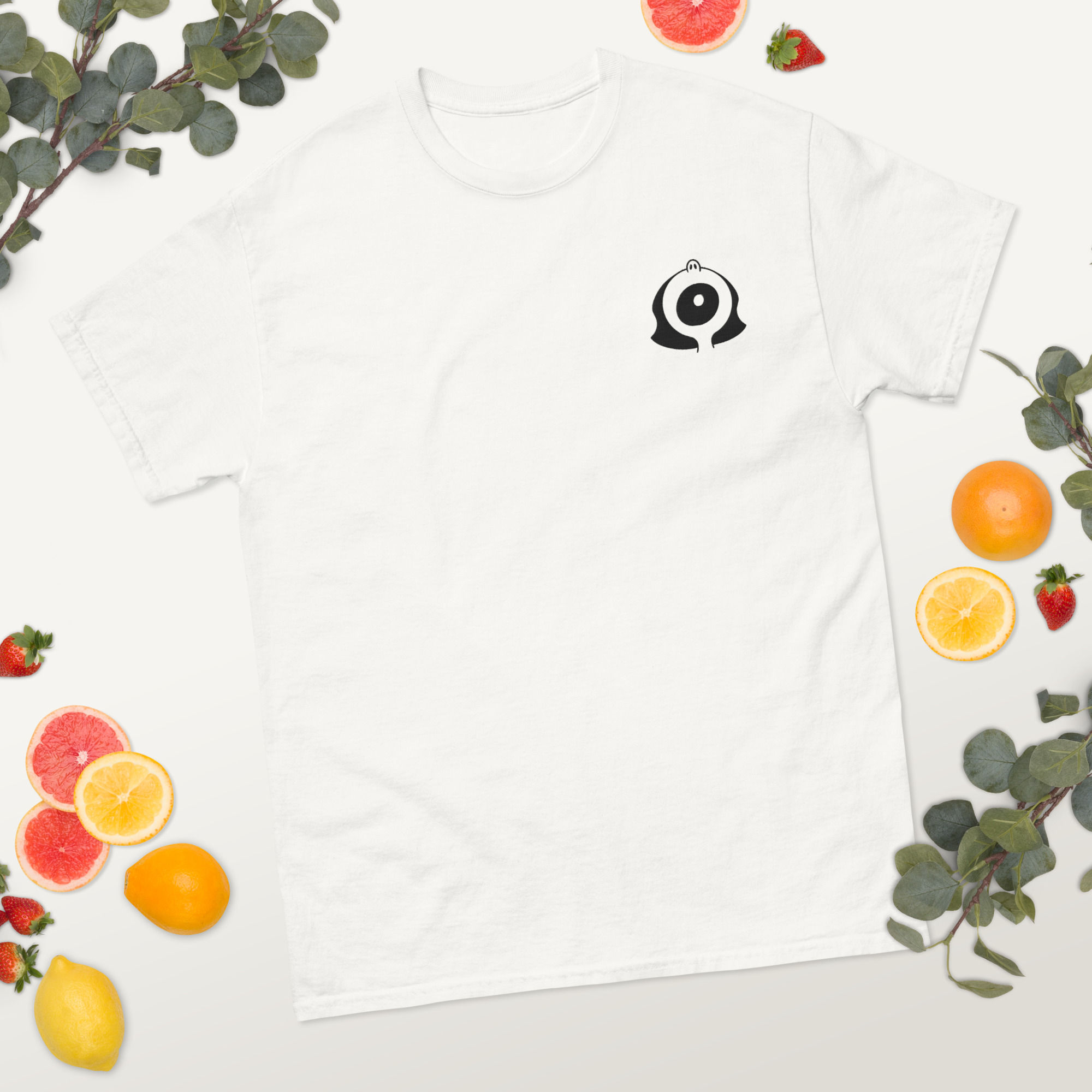 Embroidered Logo Tee - White