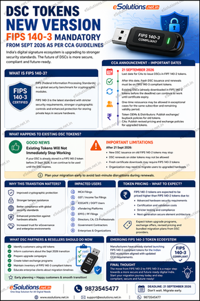 DSC USB Tokens Moving to FIPS 140-3 from September 2026: What Businesses and DSC Users Must Know