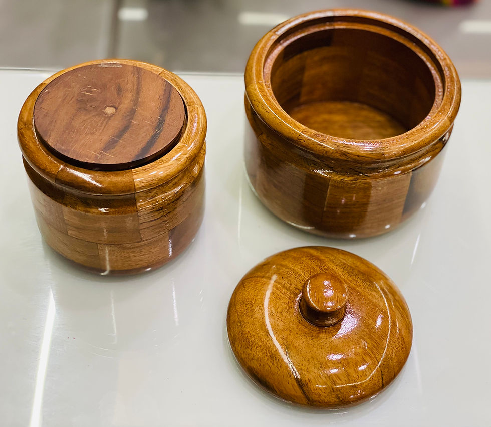 थंबनेल: Acacia Wood Sugar, Candies, Cookies, Teabag, Coffee, Snacks,DryFruit Jar-2pc Set