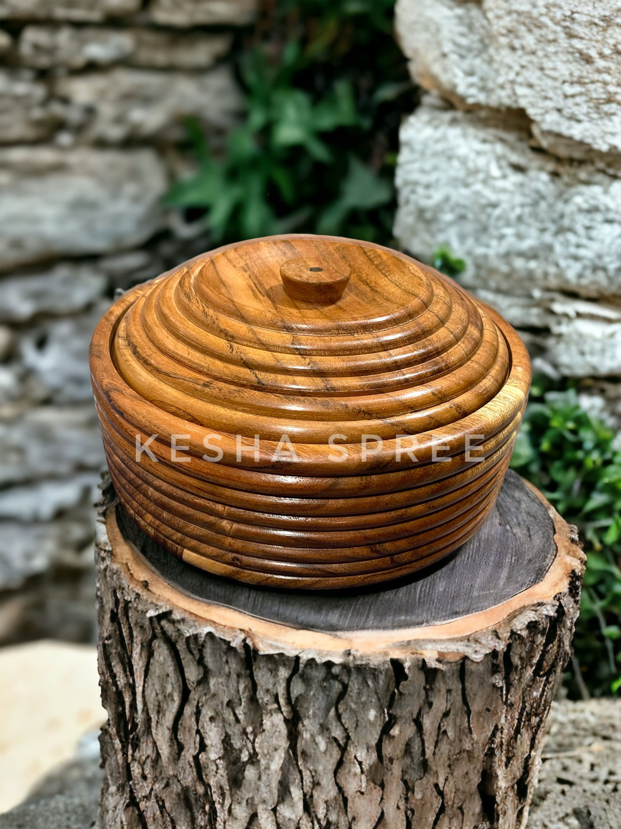 Kesha Spree Wooden Chapati box | Hot Chapati Box | Roti Box Wooden- 8 Inch