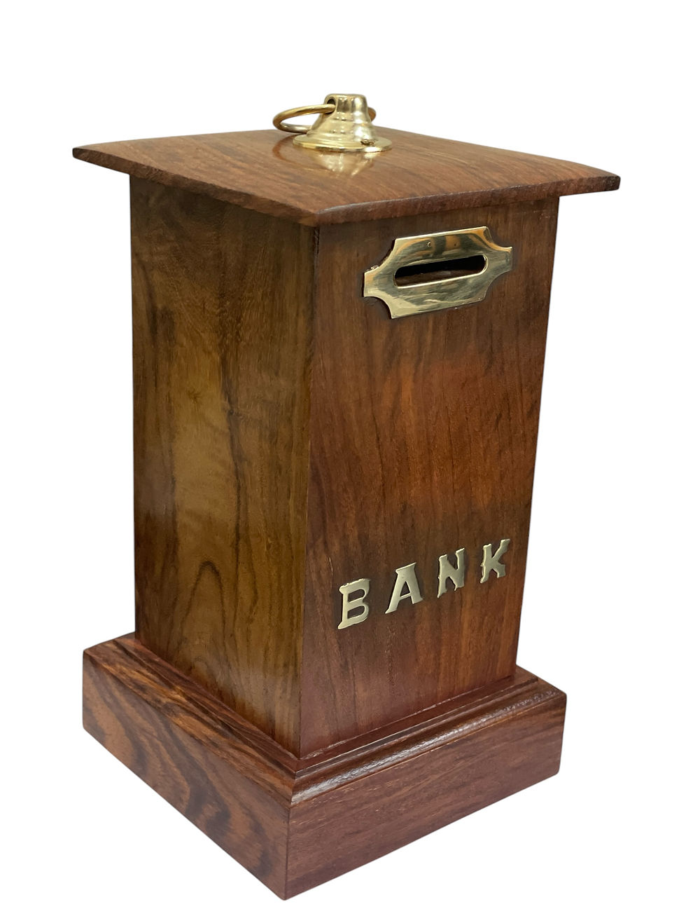 Thumbnail: Sheesham Wood Money Bank for kids & Adults- 8x5 inch Pillar design- Rectangle