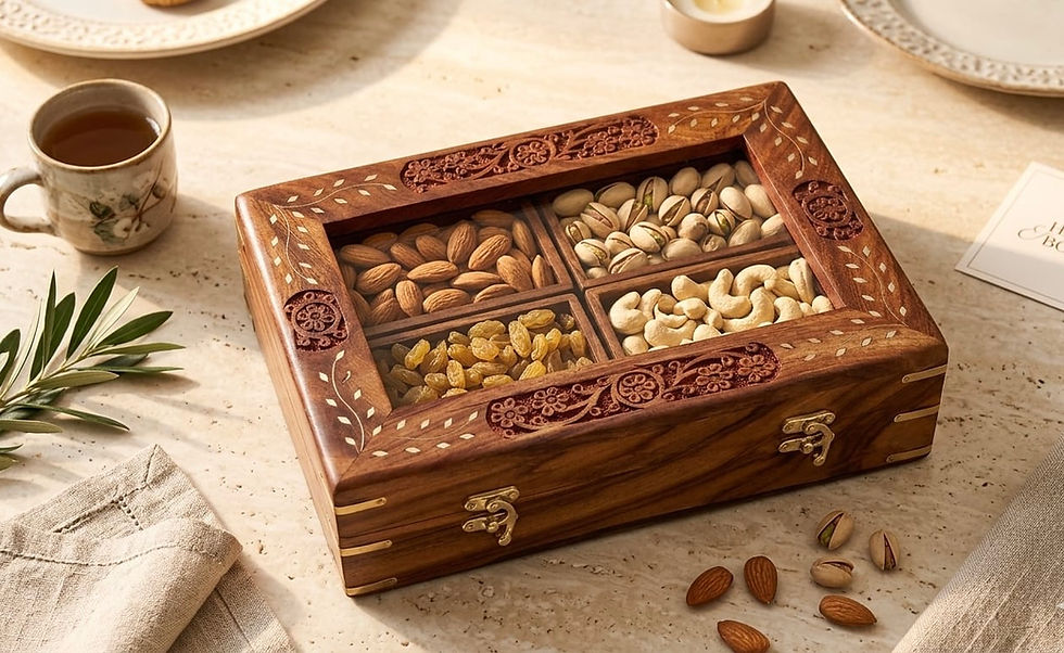 Thumbnail: Sheesham Wood Dry Fruit Box 12x8”