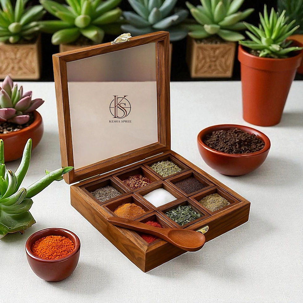 Thumbnail: wooden masala box