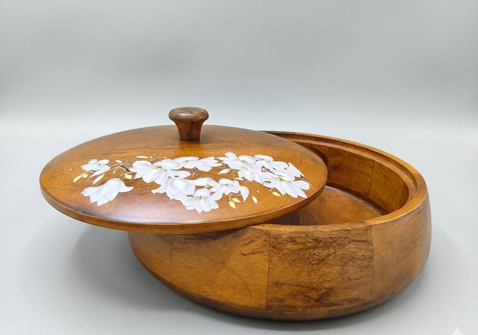 Thumbnail: Seasoned & Treated Mangowood Chapati Box Printed Lid- 10x4.5”