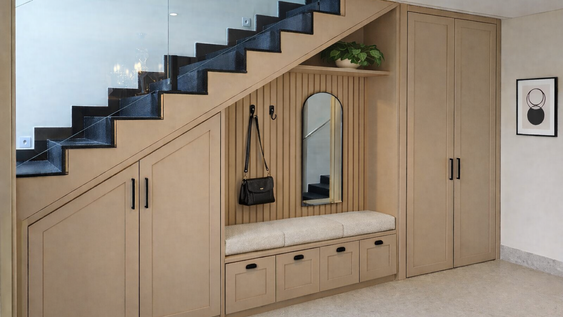 Móvel sob escada em MDF