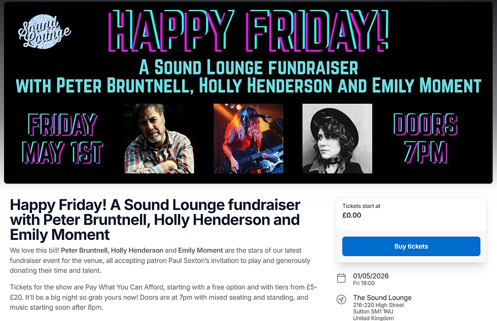 Emily Moment at The Sound Loung 1st May 2026