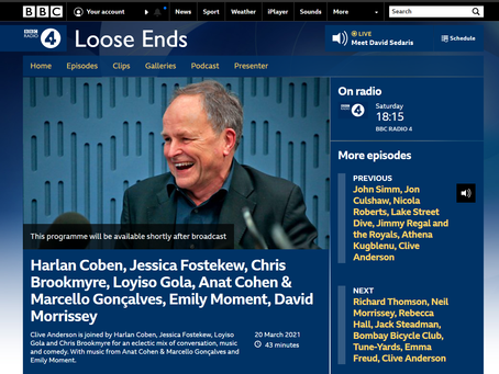 BBC Radio4 - Loose Ends with Clive Anderson welcomes Emily Moment on air tomorrow
