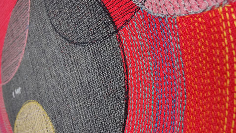 Detail of a stitched fibre collage by C. Lile, 2025
From Ceara's "The Venn of Us" series