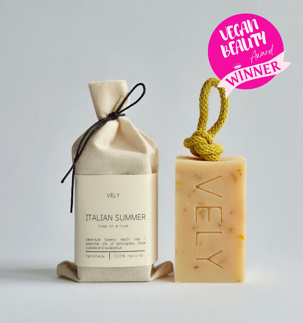 soap on a rope Italian Summer with cotton bag