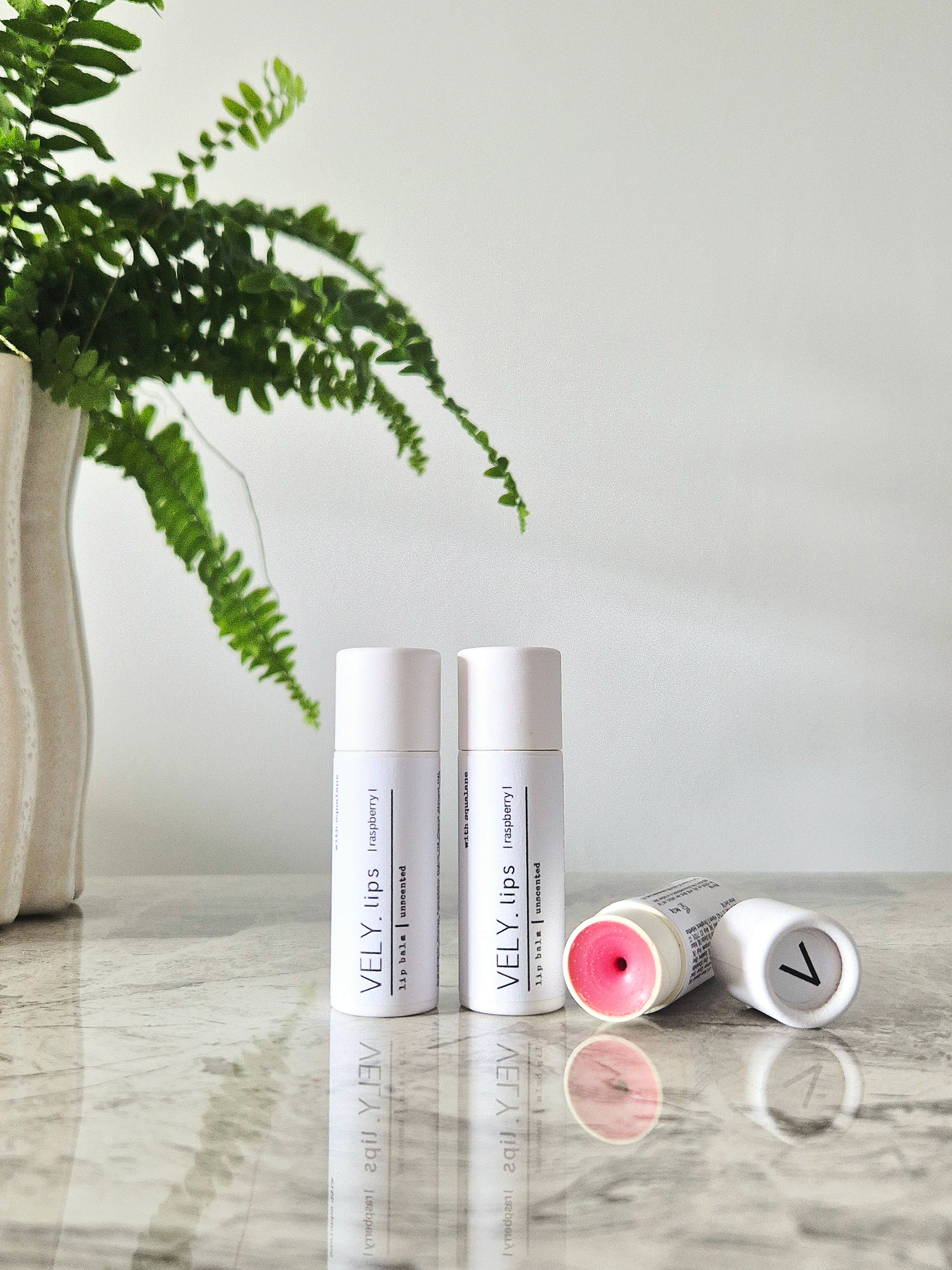 Natural Vegan Tinted Lip Balm With Raspberry and Squalane