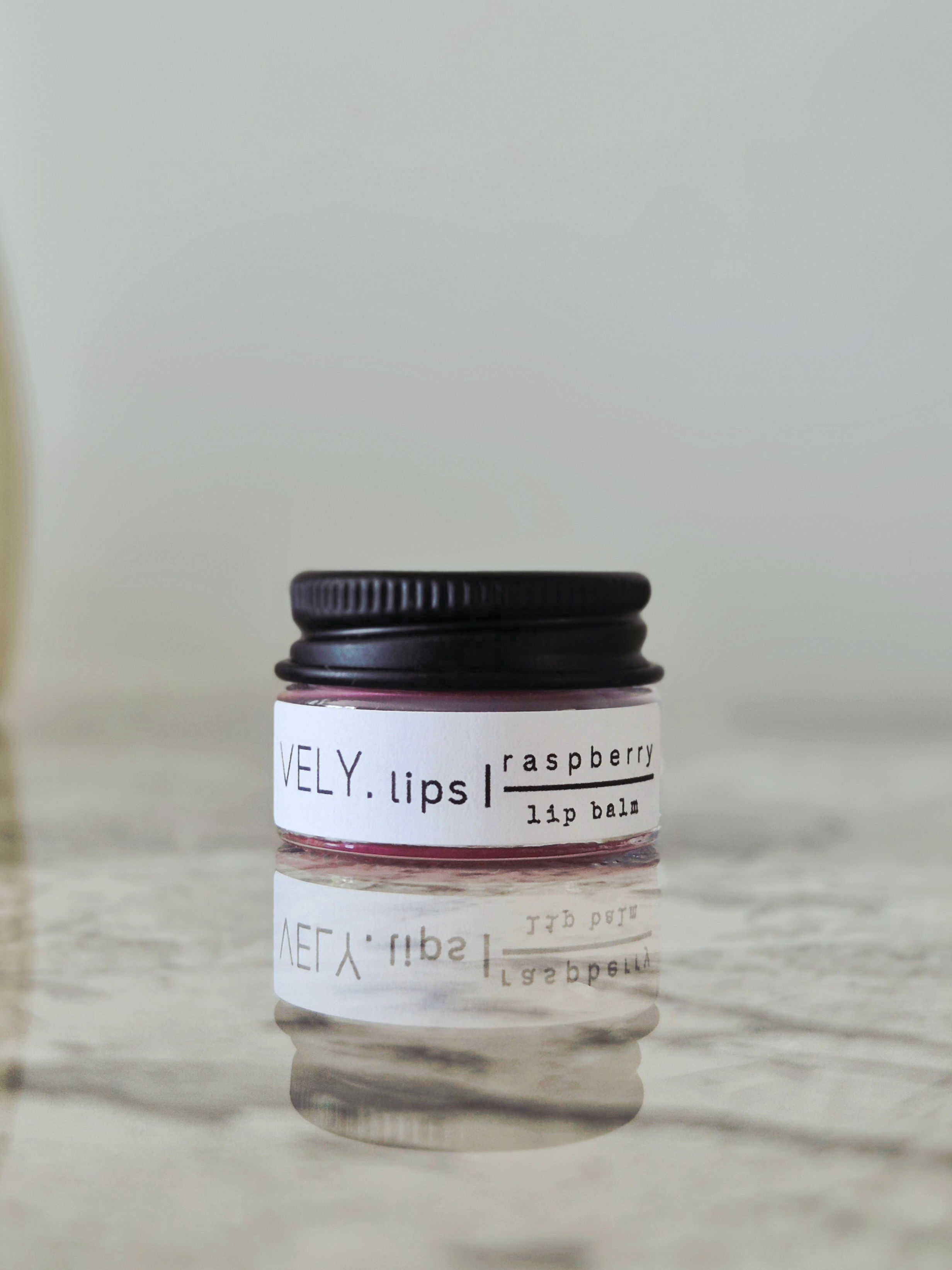 Natural Vegan Tinted Lip Balm With Raspberry and Squalane - Glass Jar