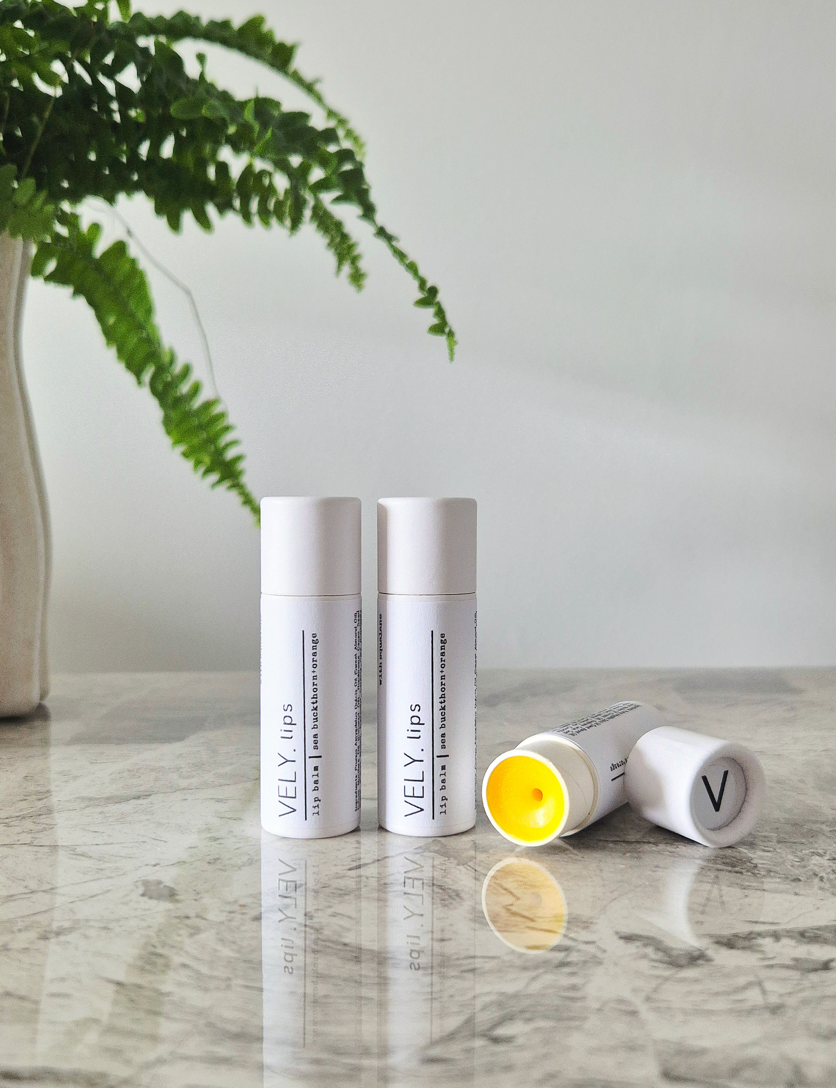 Natural Vegan Lip Balm With Sea Buckthorn, Orange and Squalane