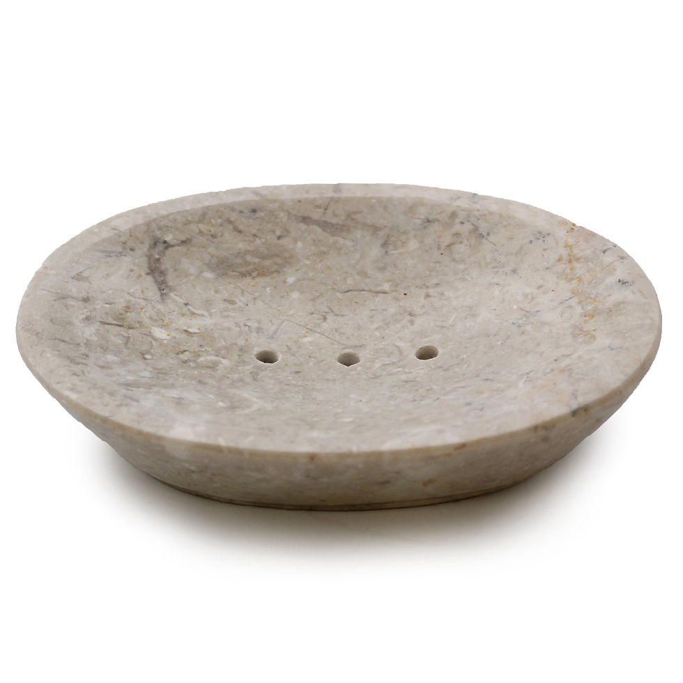 Thumbnail: cream marble oval soap dish