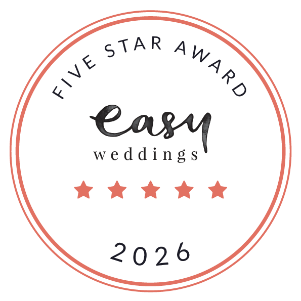 Easy Weddings Five Star Award winner — every year running