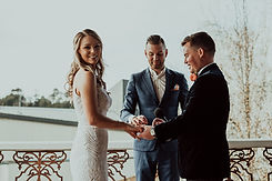 Lauren and Liam with Benn Stone, their Melbourne cityside celebrant, enjoying their personal and relaxed wedding ceremony. The couple thanks Benn for his down-to-earth approach, creating a ceremony that was perfect for their small wedding. Despite the cold, Benn ensured the ceremony was fun and memorable, showcasing his dedication as a trusted wedding celebrant in Melbourne.