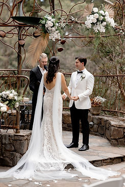Katrina and Trent with Benn Stone, their Melbourne cityside celebrant, enjoying their beautiful, loving, and fun wedding ceremony. The couple thanks Benn for his great energy and fun personality, which made them feel at ease from the start. They appreciate his efficiency with the paperwork and his support in creating personal vows, while guests rave about his professional delivery, highlighting Benn’s expertise as a trusted wedding celebrant in Melbourne.